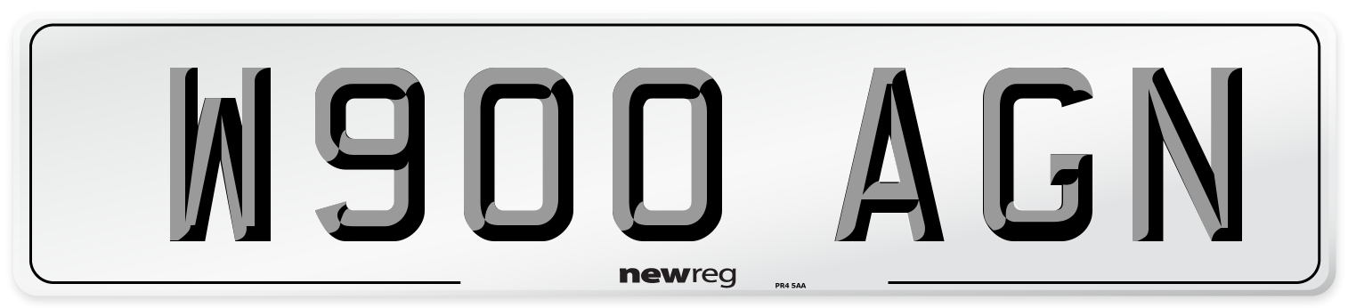 W900 AGN Number Plate from New Reg